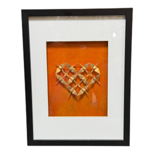 Linda Tomoko Mihara Warm Golden Heart Original Sculpted Art, Signed
