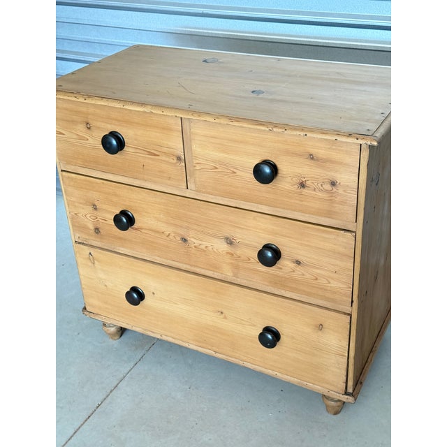 Victorian Antique Pine Two Over Two Drawers - Chest of Drawers From England For Sale - Image 3 of 18