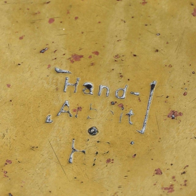 Vintage German Ornamental Brass Plate by Hans Przyrembel, 1930s For Sale - Image 4 of 5