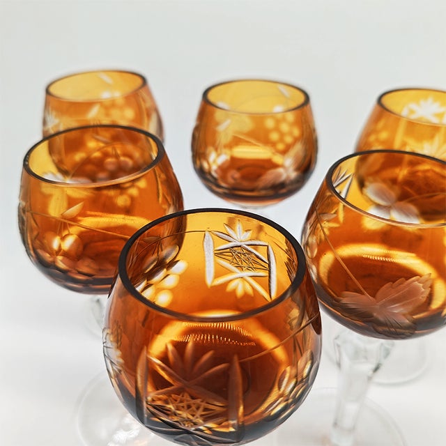 Liquor Glasses in Crystal attributed to Nachtmann, 1960s, Germany, Set of 6 For Sale - Image 6 of 11