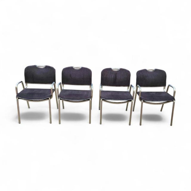 Black Upholstery Castiglietta Dining Chairs by Castiglioni for Zanotta, Italy, 1960s, Set of 4 For Sale - Image 5 of 18