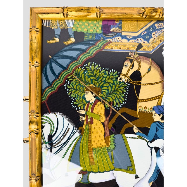 Indian Gold Faux Bamboo Manuel Canovas Indian Celebration Tray For Sale - Image 3 of 8