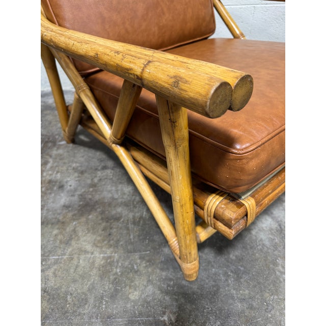 Brown Vintage John Wisner Style Bamboo Lounge Chairs - A Pair For Sale - Image 8 of 12