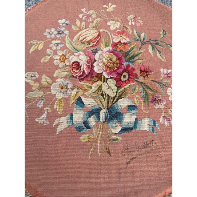 French Round Aubusson Tapestry from Bobyrugs, 1890s For Sale - Image 12 of 18