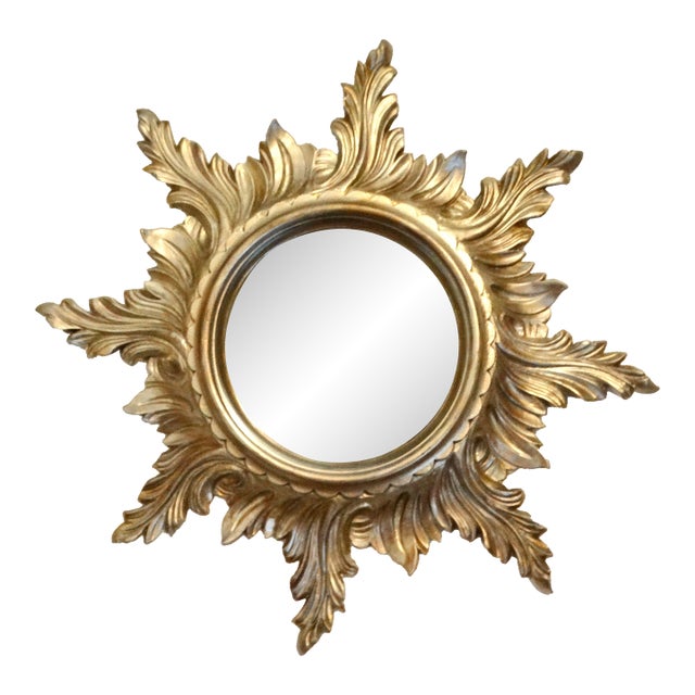 Vintage Italian Gilt Sunburst Mirror For Sale