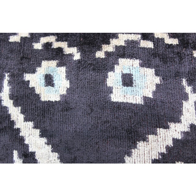 Contemporary Contemporary Silk Velvet Ikat Pillow Cover Bohemian Pillow For Sale - Image 3 of 10