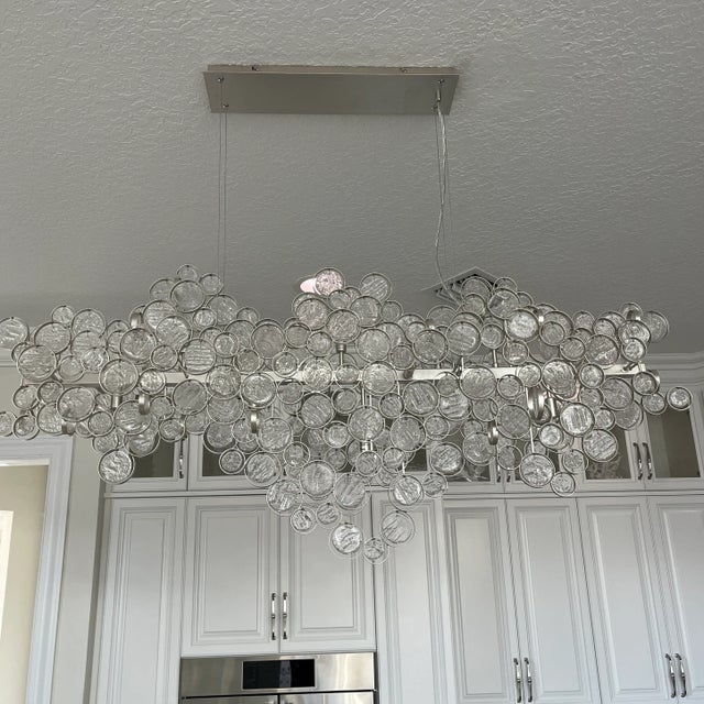 Eurofase Trento 55” Champagne Silver 15-Light Oval Chandelier For Sale - Image 4 of 10