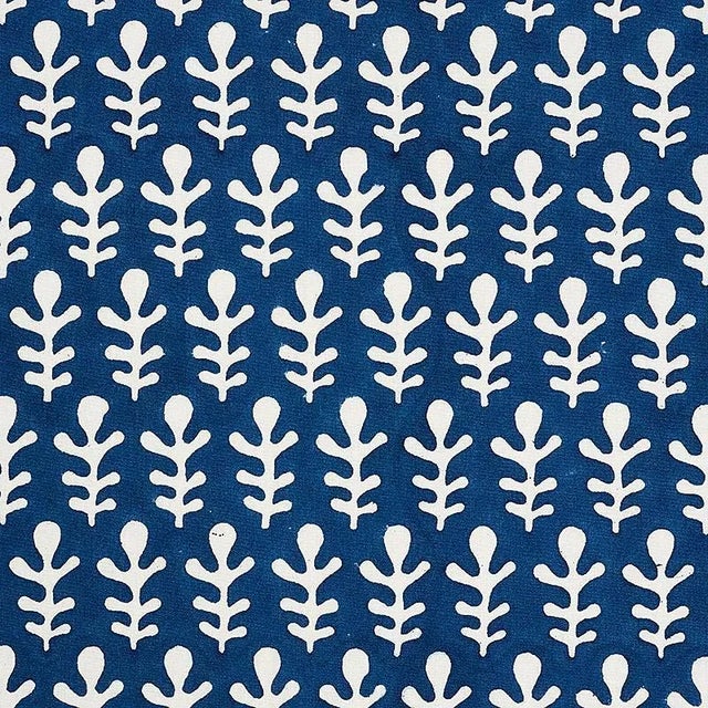 Sample - Schumacher X Molly Mahon Bagru Fabric in Dark Blue For Sale