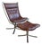 Set of Brown High-Backed Falcon Chair with Ottoman by Sigurd Resell For Sale