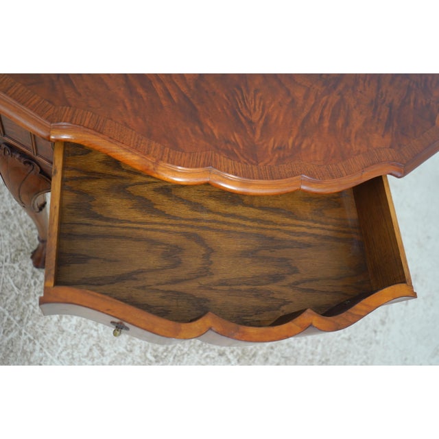 1930s Vintage Burl Walnut George II 1 Drawer Console Table For Sale - Image 5 of 18