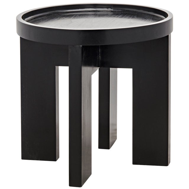 Contemporary NOIR Gavin Side Table in Hand Rubbed Black For Sale - Image 3 of 3