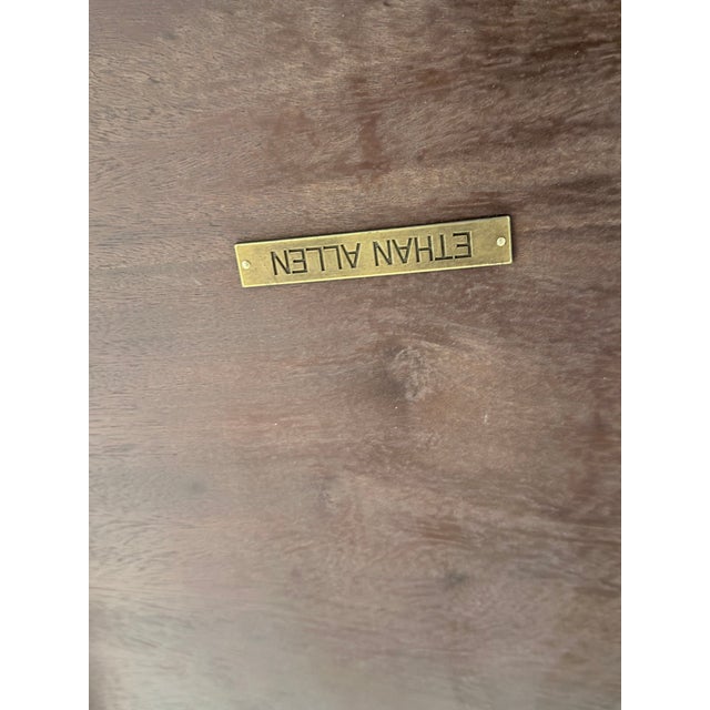 Metal Ethan Allen Hathaway Oval Zebrawood Dining Table For Sale - Image 7 of 7