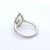 Silver 14k White Gold Engagement Ring With Pear-Shaped Diamond & Pave Band - Size 7.75 For Sale - Image 8 of 8
