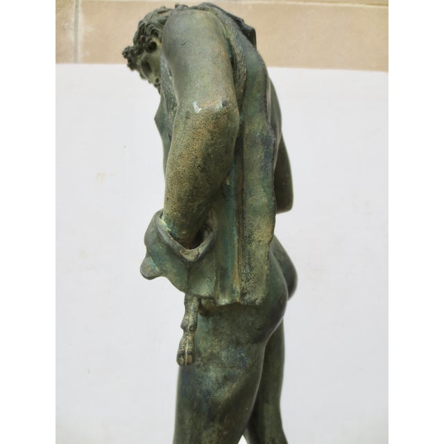 Metal Grand Tour Bronze of Narcissus Circa 1870s For Sale - Image 7 of 15