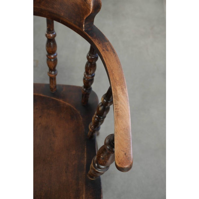 Antique English Wooden Captain Chairs, Late 19th Century, Set of 4 For Sale - Image 14 of 18