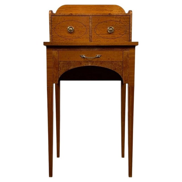 Antique English Satinwood Cabinet with Ebony Inlay For Sale - Image 14 of 14