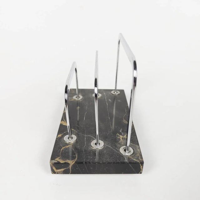 Art Deco Desk Set in Portoro Marble, 1930s, Set of 3 For Sale - Image 4 of 13