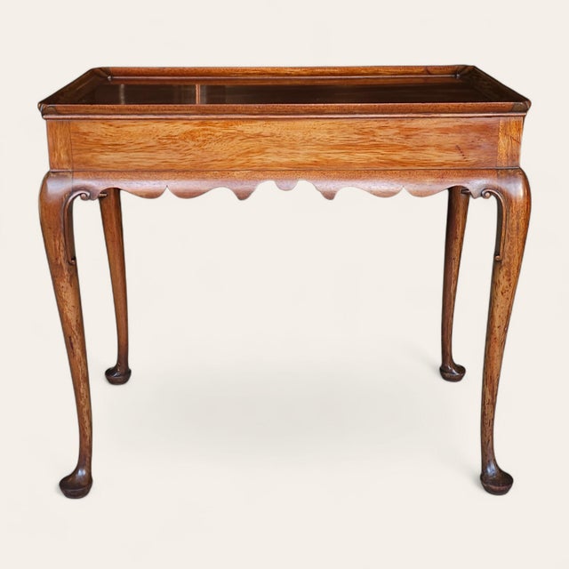 Wood Kittinger 20th C Georgian Style Mahogany Butler’s Side Table With Tray Top For Sale - Image 7 of 8