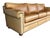 Vintage English Leather Sofa Tan Color Nail Head Trim Feather Down Cushions For Sale - Image 13 of 18