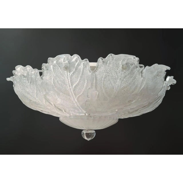 Italian 1960s Clear Graniglia Murano Flush Mount For Sale - Image 3 of 12