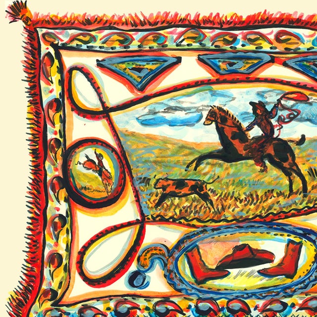 Lasso Cowboy Original Contemporary Figurative Print by Pauline De Roussy De Sales For Sale In New York - Image 6 of 6