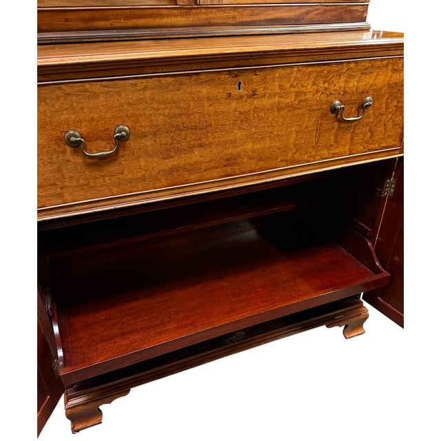 Antique Georgian Mahogany Butler’s Secretary Bookcase For Sale - Image 4 of 4