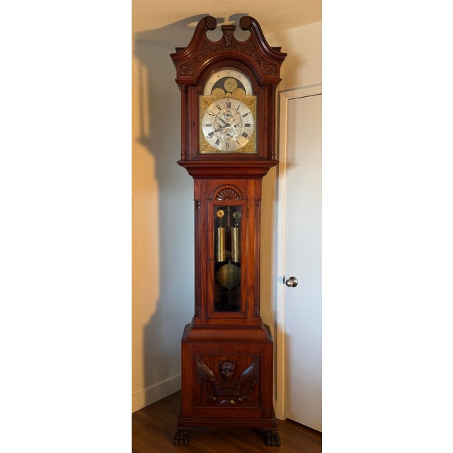 Harriet Beecher & Calvin Ellis Stowe Family Grandfather Clock For Sale - Image 9 of 12