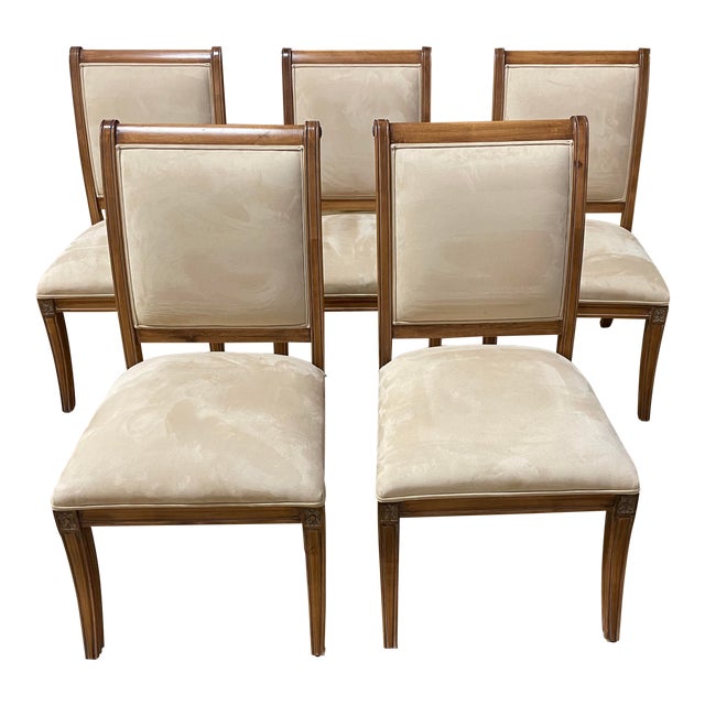 Kreiss Collection Micro Fiber French Empire Side Chairs Set of Five
