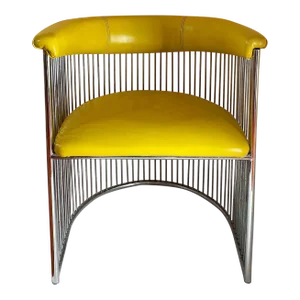 Mid Century Armchair • Vintage Chrome • Warren Platner Style