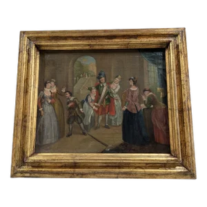 18th Century Courting Scene, Continental, Oil on Canvas