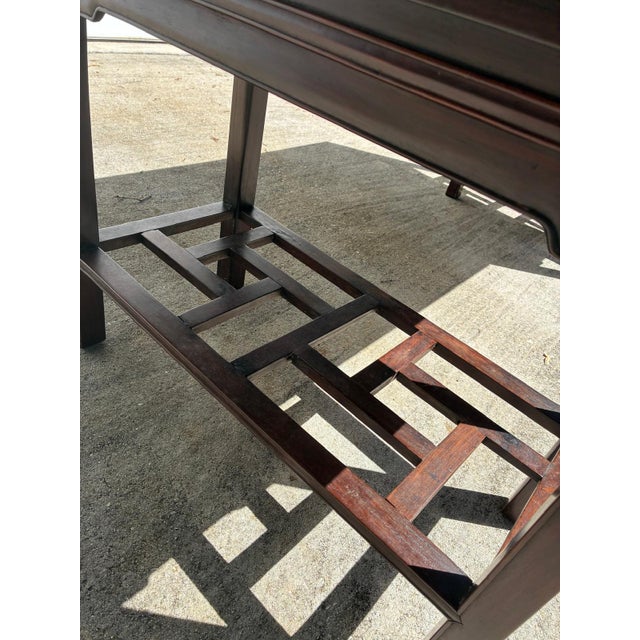 Vintage Chinese Ming Style Solid Rosewood Scholar Desk / Console Table – Five Drawer For Sale - Image 14 of 17
