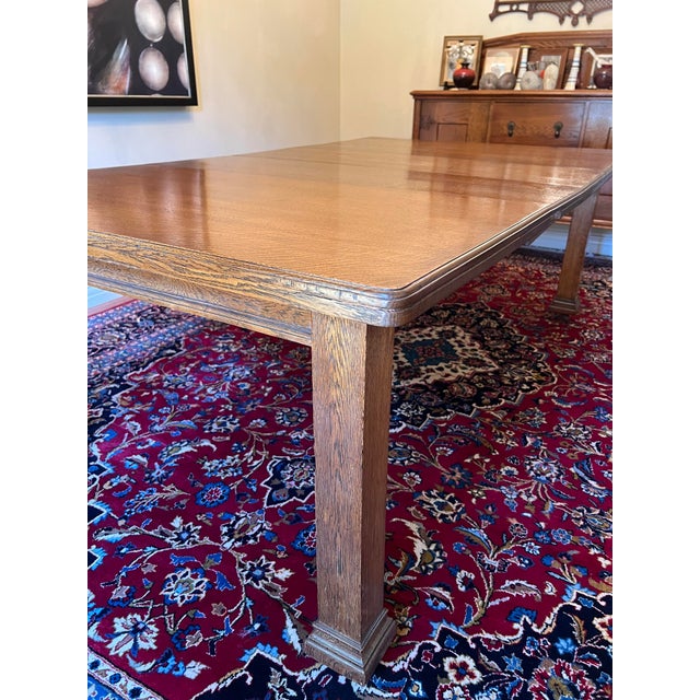 Late 19th Century English Expanding Wind Out Dining Table With Joseph Fitter Screw Expander (Late 19th Century) & 5 Chairs For Sale - Image 5 of 15