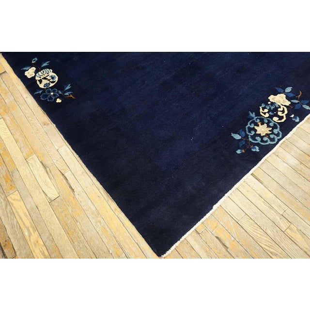 Navy Blue Early 20th Century Chinese Peking Carpet For Sale - Image 8 of 12
