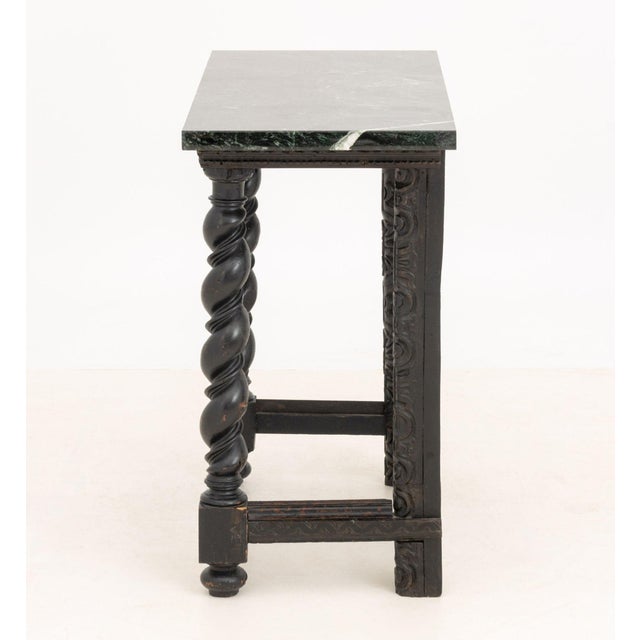 Flemish Ebonized and Carved Wood Console Table For Sale In New York - Image 6 of 7
