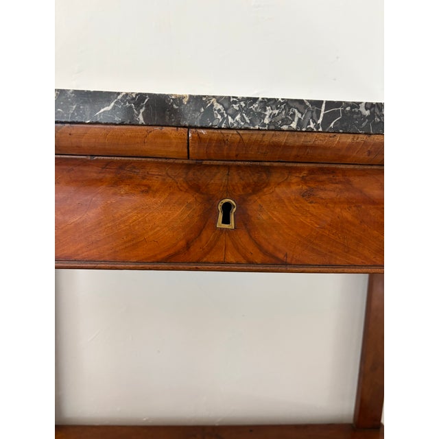 French Empire Walnut and Marble Console Table, Circa 1820–1840 For Sale - Image 12 of 12