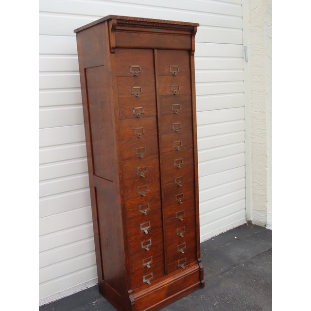 M Ohmers Sons Late 1800s Tall 24 Drawers File Cabinet Cupboard 6641 For Sale - Image 16 of 16
