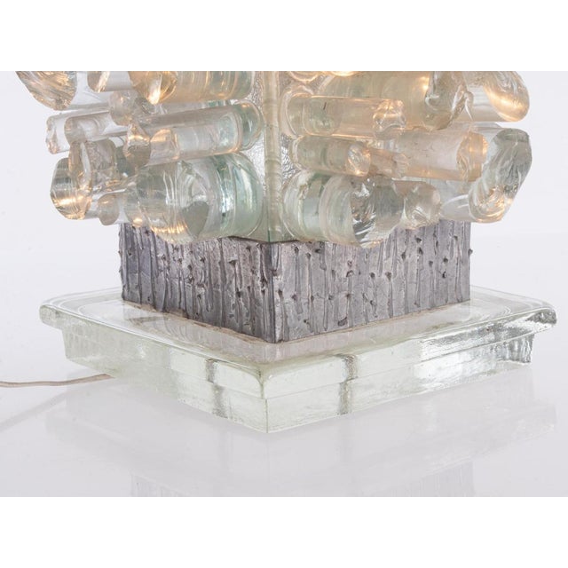 Metal Brutalist Table Lamp in the Style of Poliarte, 1960s For Sale - Image 7 of 13