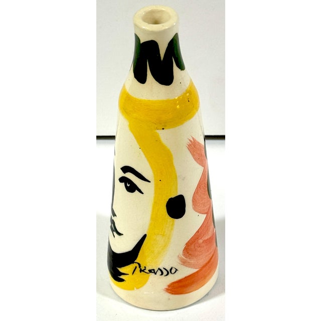 Stamped Edition Padilla “Picasso” Pottery Conical Face Vase, Mexico For Sale - Image 4 of 8