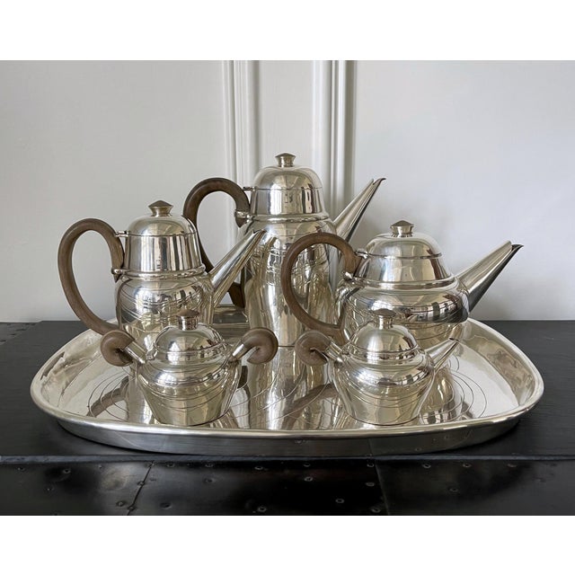 Large Mexican Modern Sterling Silver Coffee Tea Serving Set William Spratling For Sale - Image 13 of 18