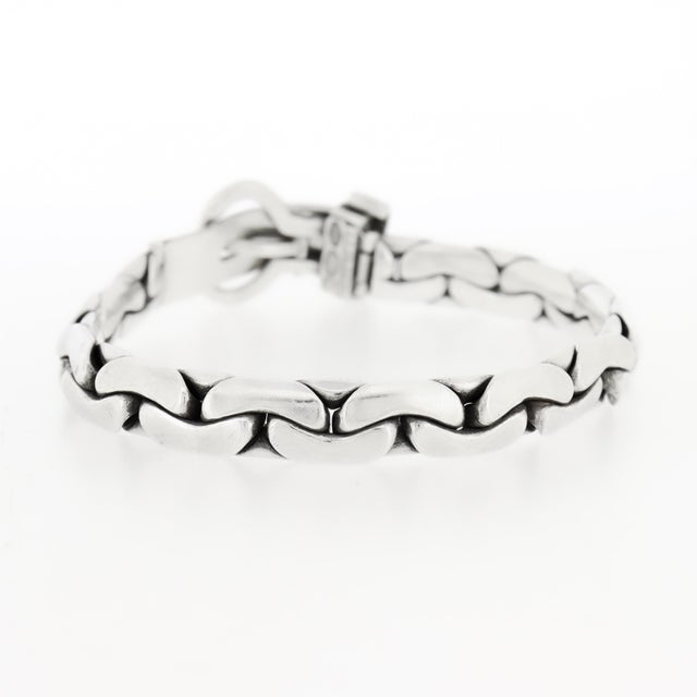 Mid-Century Sterling Silver Figural Buckle Bracelet by Orlandini for Uno a Erre For Sale - Image 10 of 14