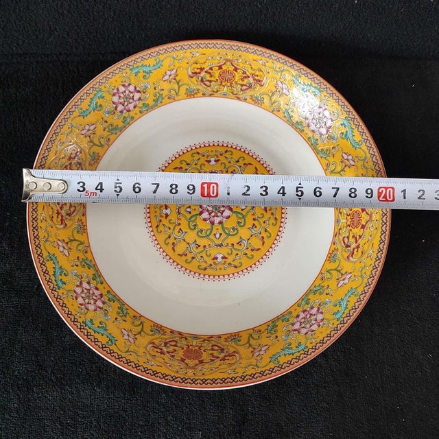 White Chinese Ceramic Plate,Qianlong Marked Famille Rose Porcelain Plate Hand Painted Flowers Pattern For Sale - Image 8 of 10