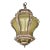 Antique Bronze Ceiling Light With Art Glass For Sale