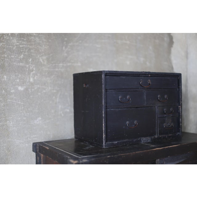 Japanese Japanese Antique Bk Small Drawer Meiji / Tansu Storage Wabisabi For Sale - Image 3 of 11