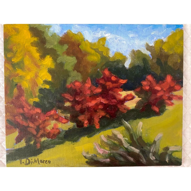 Contemporary Landscape Oil Painting “"Red Foliage” by Teresa DiMarco For Sale - Image 4 of 4