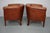 Vintage Dutch Cognac Colored Leather Club Chairs, 1970s, Set of 2 For Sale - Image 3 of 16