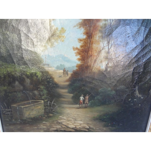 19th Century French Landscape Oil on Canvas Signed Pages For Sale In Houston - Image 6 of 12