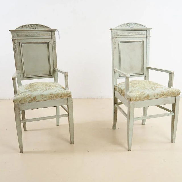 Wood Set of Vintage Mint Green Chairs For Sale - Image 7 of 7