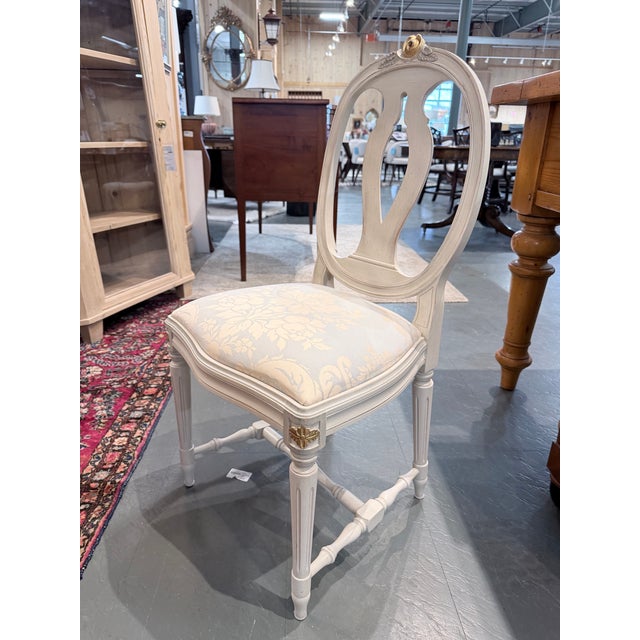 Late 20th Century Gustavian Painted Oval Dining Table Set For Sale - Image 11 of 12