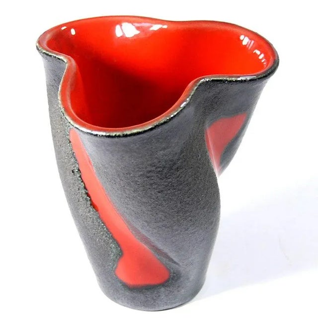 French Sculptural Vase from Elchinger, 1950s For Sale - Image 4 of 9