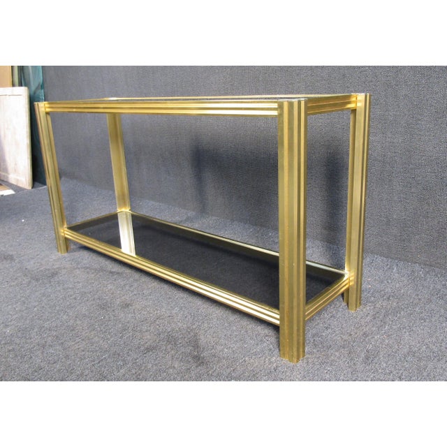 Mid-Century Modern Modern Brass Finish Console Table For Sale - Image 3 of 8